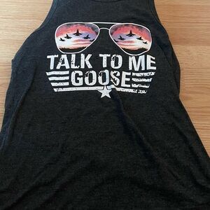 Source Unknown Charcoal Muscle Tee with Aviator Graphic